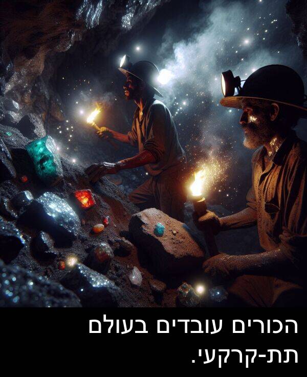 עובדים: הכורים עובדים בעולם תת-קרקעי.