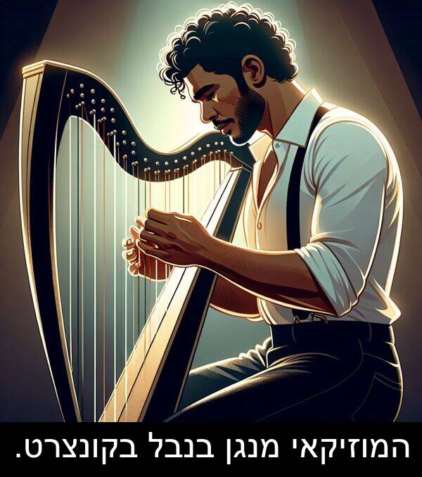 בנבל: המוזיקאי מנגן בנבל בקונצרט.