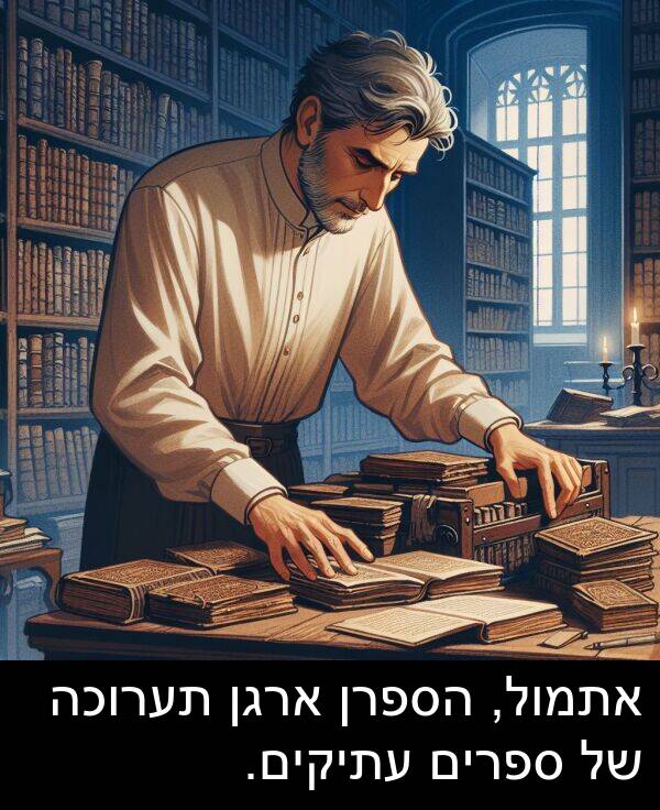 תערוכה: אתמול, הספרן ארגן תערוכה של ספרים עתיקים.