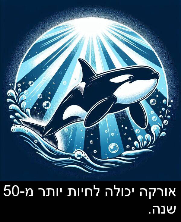 מ: אורקה יכולה לחיות יותר מ-50 שנה.