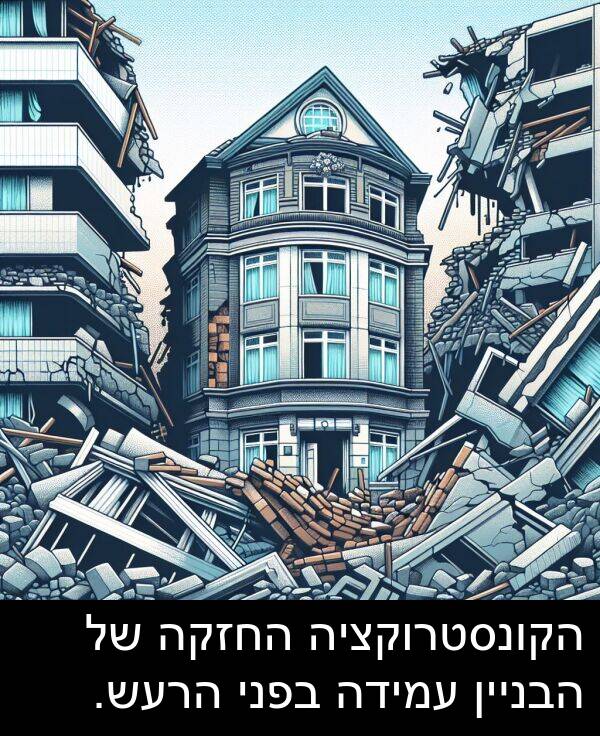 החזקה: הקונסטרוקציה החזקה של הבניין עמידה בפני הרעש.
