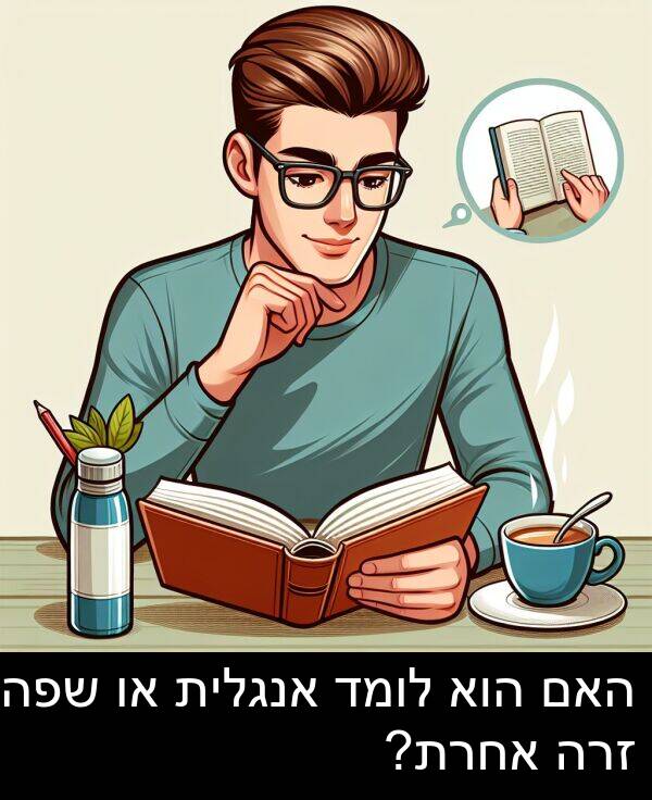 אחרת: האם הוא לומד אנגלית או שפה זרה אחרת?