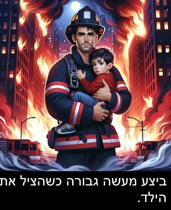 מעשה: ביצע מעשה גבורה כשהציל את הילד.
