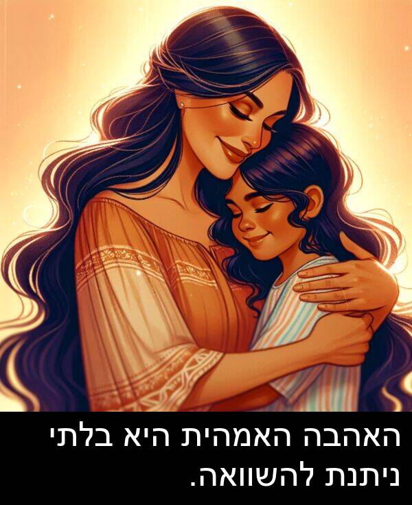 בלתי: האהבה האמהית היא בלתי ניתנת להשוואה.