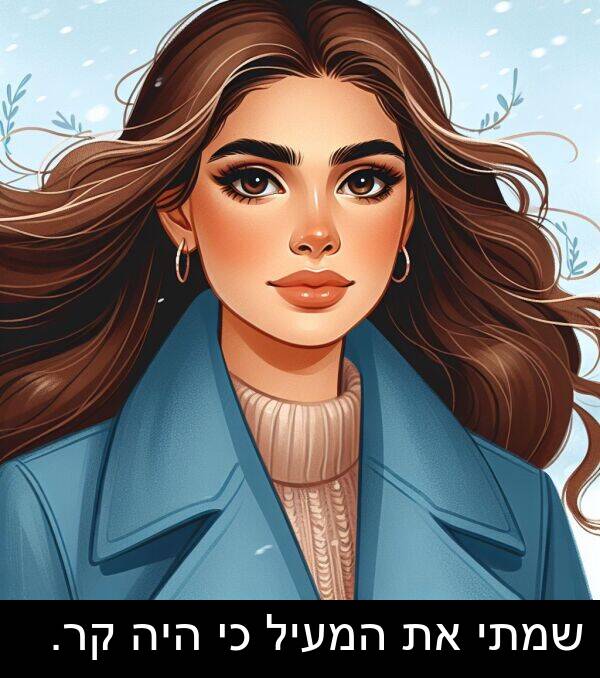 קר: שמתי את המעיל כי היה קר.