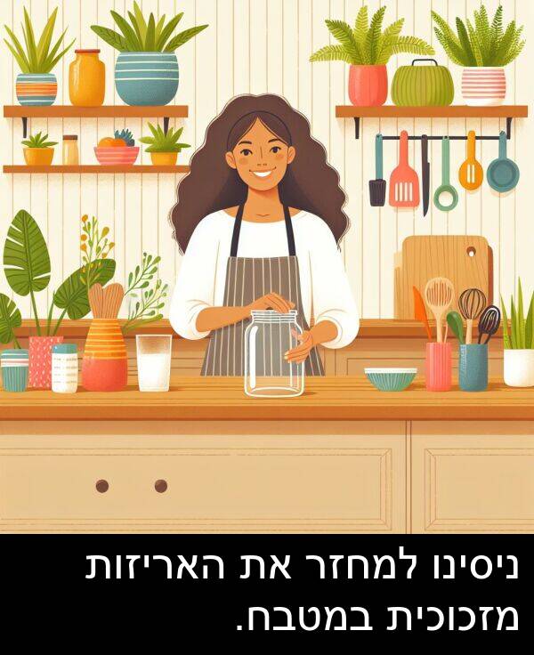 ניסינו: ניסינו למחזר את האריזות מזכוכית במטבח.