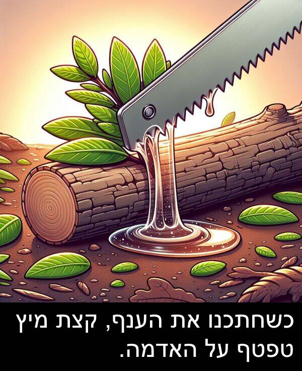 טפטף: כשחתכנו את הענף, קצת מיץ טפטף על האדמה.
