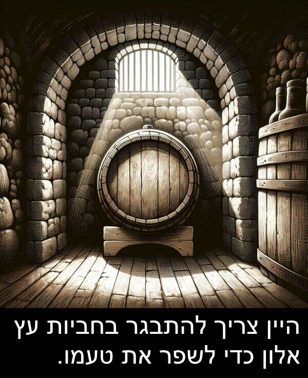 אלון: היין צריך להתבגר בחביות עץ אלון כדי לשפר את טעמו.