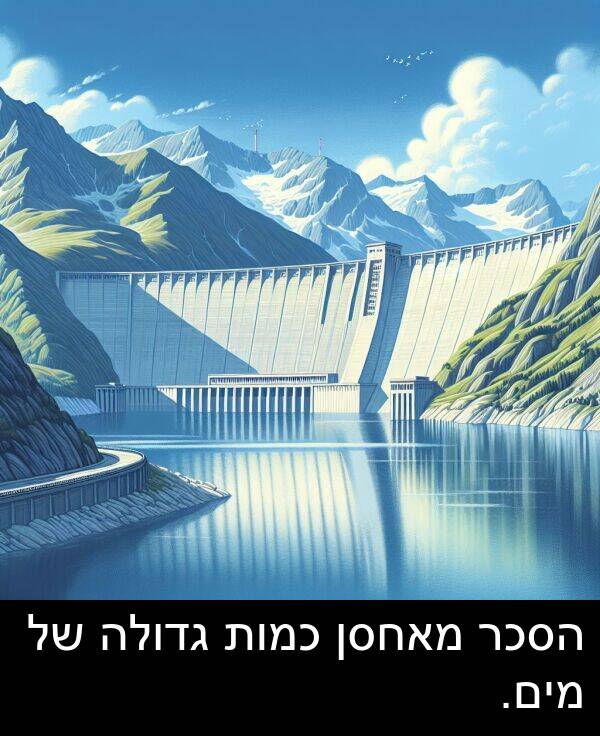 מאחסן: הסכר מאחסן כמות גדולה של מים.