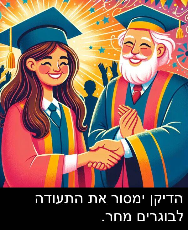 ימסור: הדיקן ימסור את התעודה לבוגרים מחר.