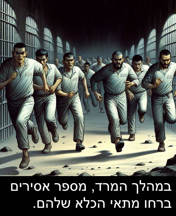 אסירים: במהלך המרד, מספר אסירים ברחו מתאי הכלא שלהם.