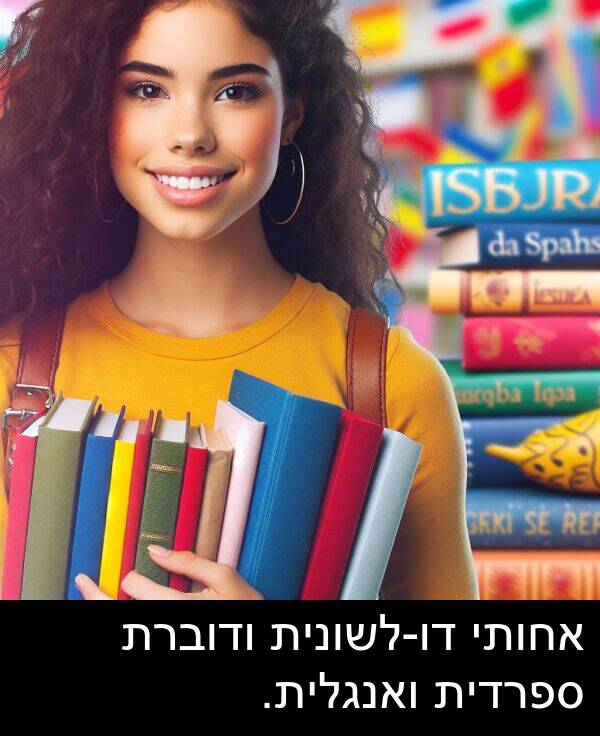 ספרדית: אחותי דו-לשונית ודוברת ספרדית ואנגלית.