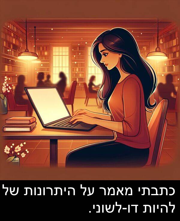 מאמר: כתבתי מאמר על היתרונות של להיות דו-לשוני.