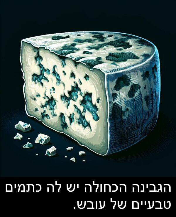 טבעיים: הגבינה הכחולה יש לה כתמים טבעיים של עובש.