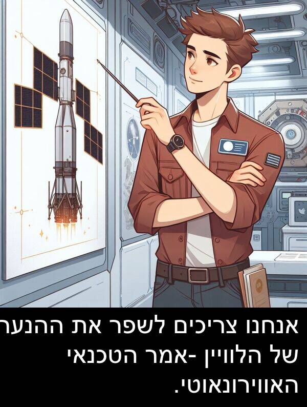 צריכים: אנחנו צריכים לשפר את ההנעה של הלוויין -אמר הטכנאי האווירונאוטי.