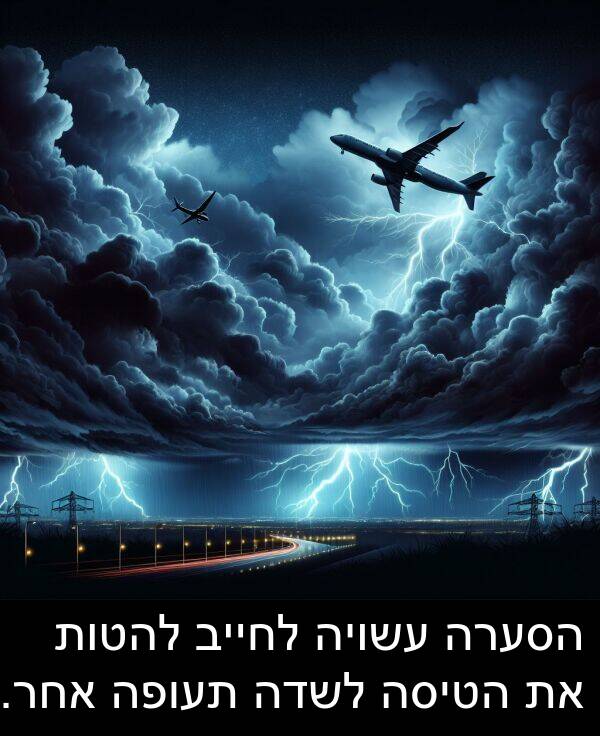 עשויה: הסערה עשויה לחייב להטות את הטיסה לשדה תעופה אחר.