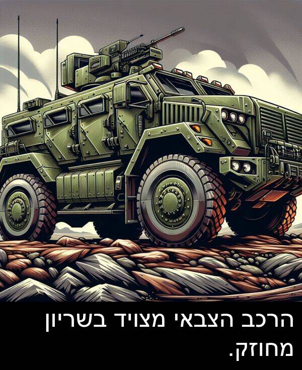 מצויד: הרכב הצבאי מצויד בשריון מחוזק.