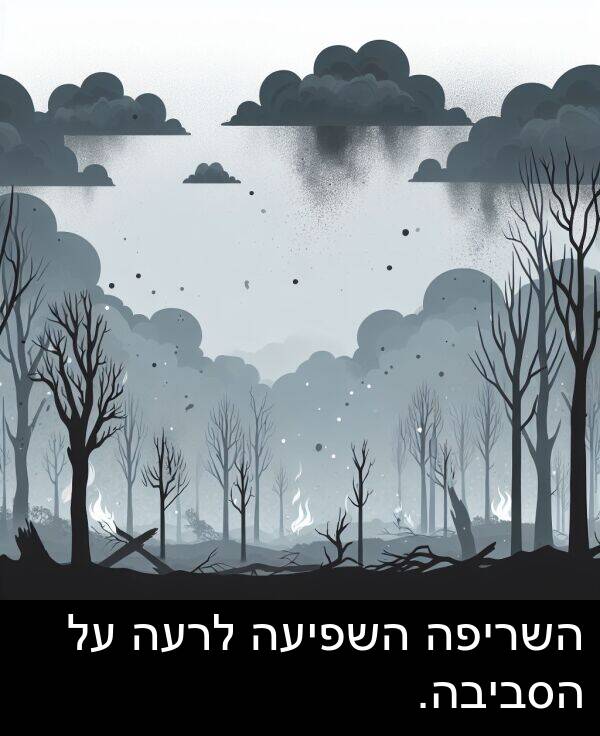 השריפה: השריפה השפיעה לרעה על הסביבה.