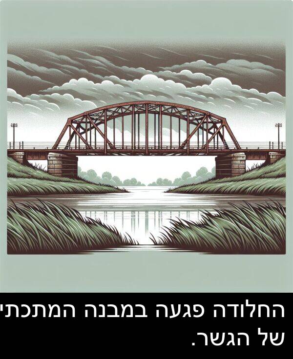 פגעה: החלודה פגעה במבנה המתכתי של הגשר.