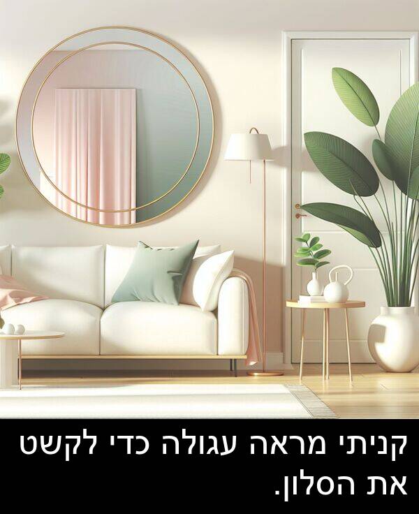 קניתי: קניתי מראה עגולה כדי לקשט את הסלון.