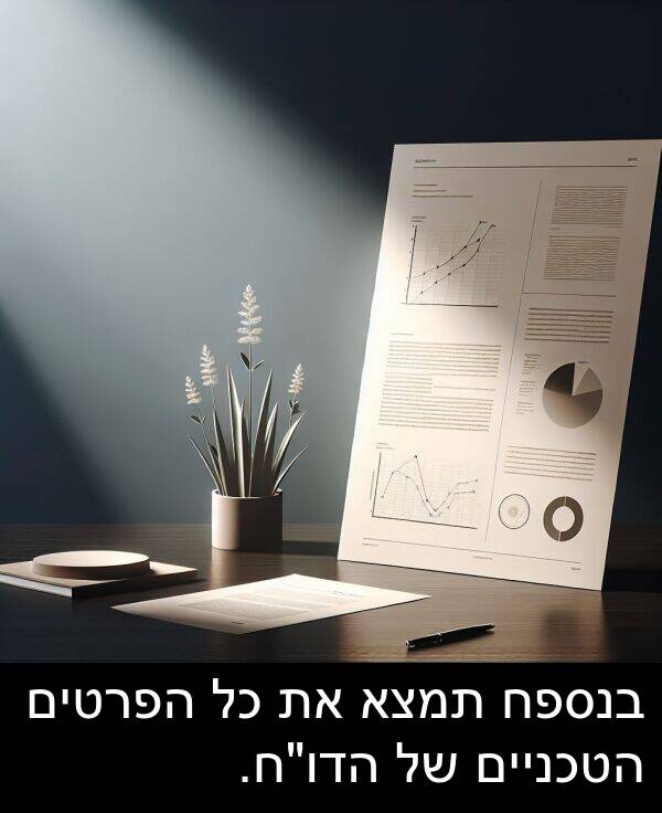 תמצא: בנספח תמצא את כל הפרטים הטכניים של הדו"ח.