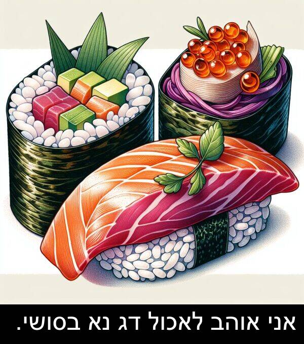 אוהב: אני אוהב לאכול דג נא בסושי.