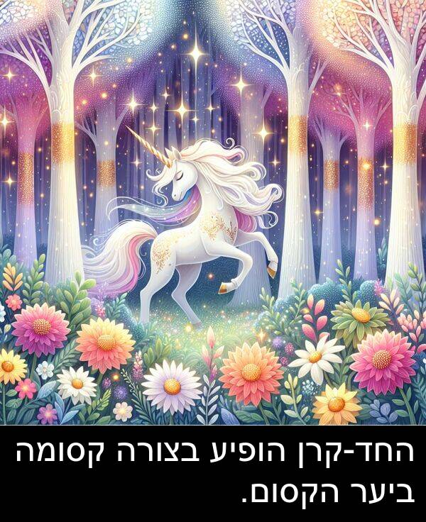 קסומה: החד-קרן הופיע בצורה קסומה ביער הקסום.