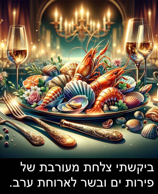 פירות: ביקשתי צלחת מעורבת של פירות ים ובשר לארוחת ערב.