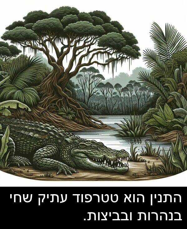 טטרפוד: התנין הוא טטרפוד עתיק שחי בנהרות ובביצות.