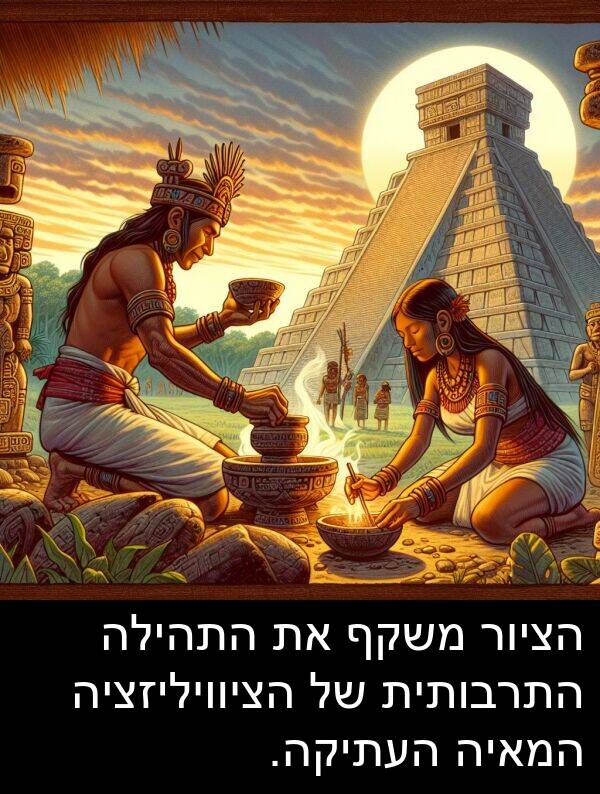 משקף: הציור משקף את התהילה התרבותית של הציוויליזציה המאיה העתיקה.