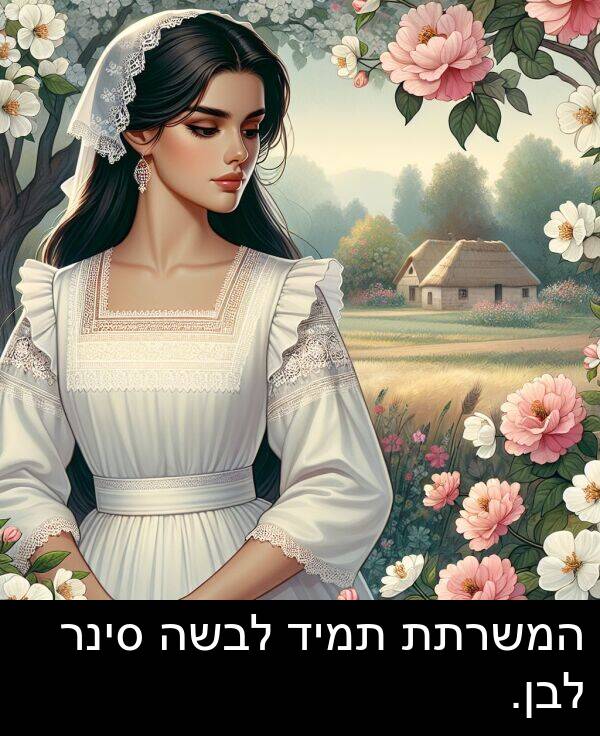 סינר: המשרתת תמיד לבשה סינר לבן.