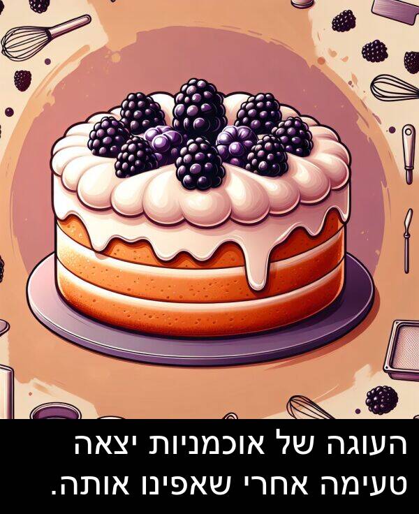 טעימה: העוגה של אוכמניות יצאה טעימה אחרי שאפינו אותה.