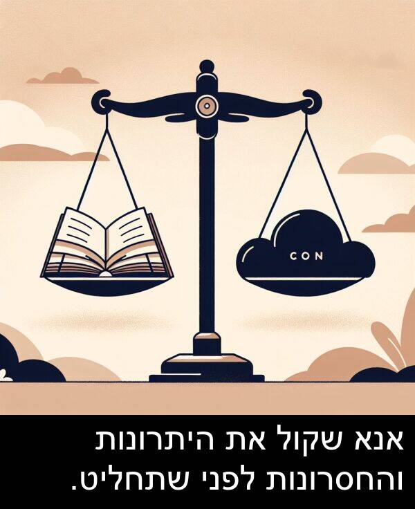 אנא: אנא שקול את היתרונות והחסרונות לפני שתחליט.