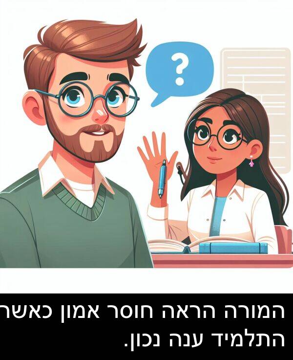 ענה: המורה הראה חוסר אמון כאשר התלמיד ענה נכון.
