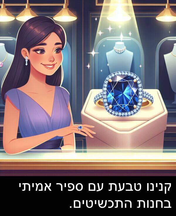 טבעת: קנינו טבעת עם ספיר אמיתי בחנות התכשיטים.
