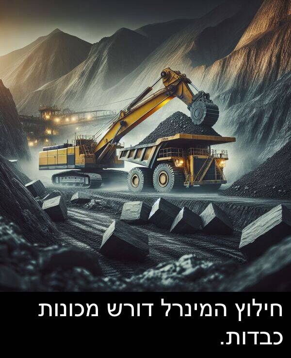 המינרל: חילוץ המינרל דורש מכונות כבדות.