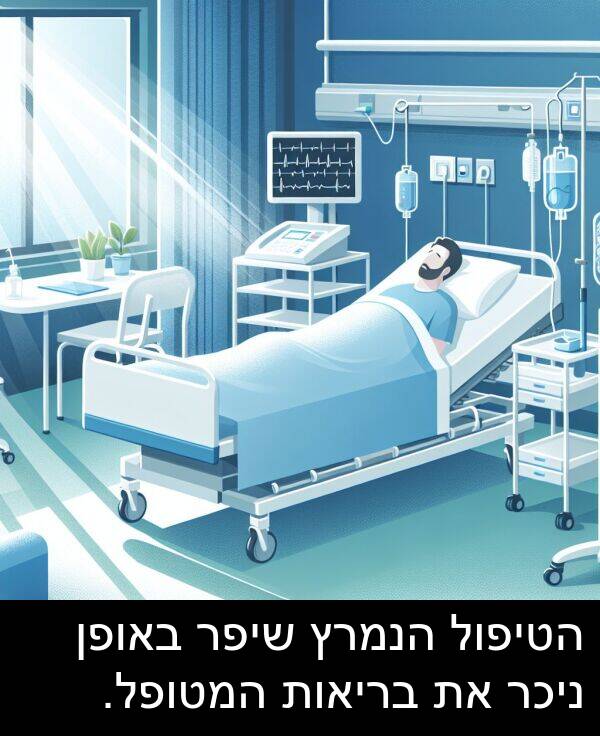 באופן: הטיפול הנמרץ שיפר באופן ניכר את בריאות המטופל.