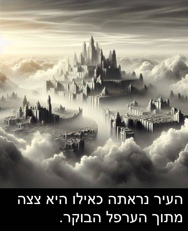 הערפל: העיר נראתה כאילו היא צצה מתוך הערפל הבוקר.
