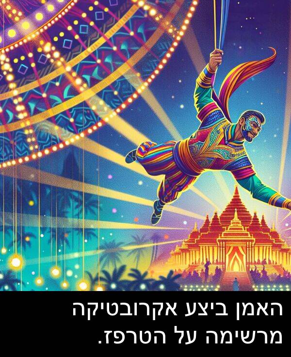 מרשימה: האמן ביצע אקרובטיקה מרשימה על הטרפז.
