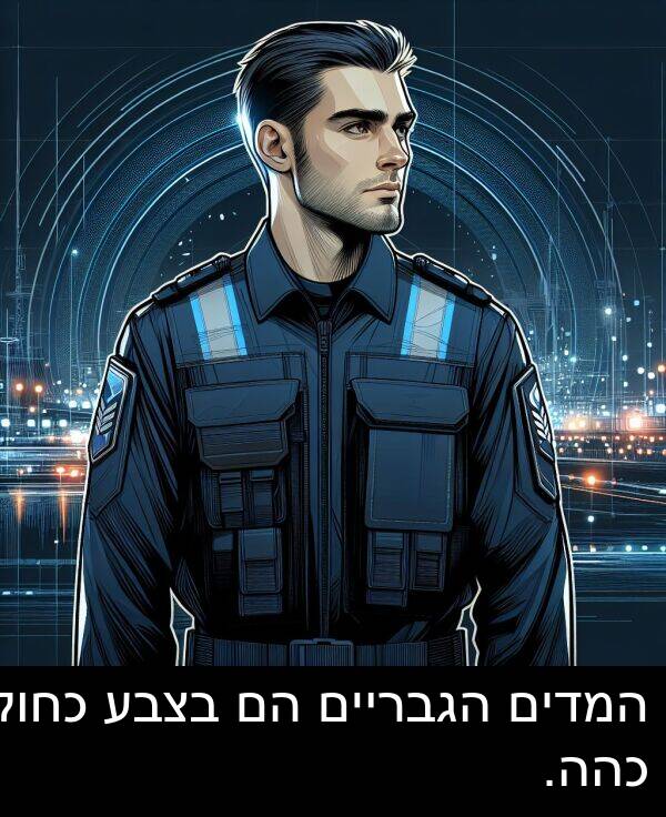 הגבריים: המדים הגבריים הם בצבע כחול כהה.