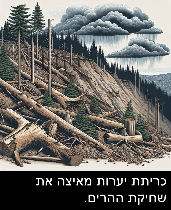 מאיצה: כריתת יערות מאיצה את שחיקת ההרים.