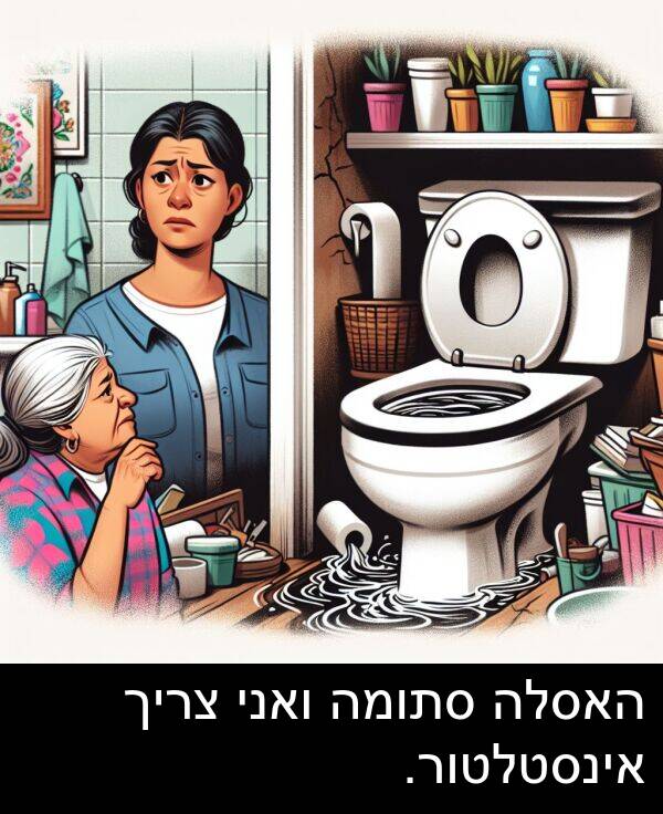 צריך: האסלה סתומה ואני צריך אינסטלטור.