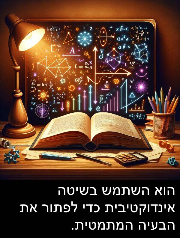 אינדוקטיבית: הוא השתמש בשיטה אינדוקטיבית כדי לפתור את הבעיה המתמטית.