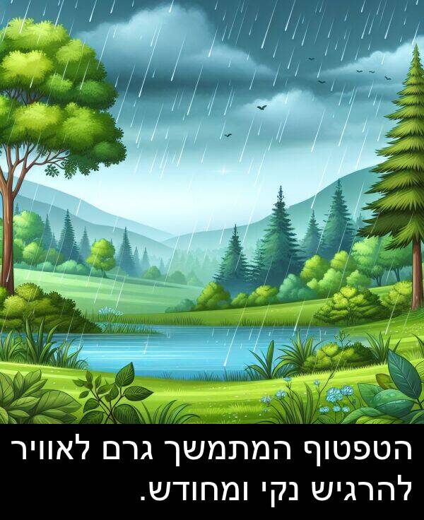 גרם: הטפטוף המתמשך גרם לאוויר להרגיש נקי ומחודש.