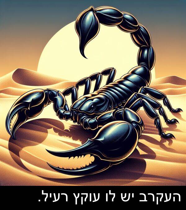עוקץ: העקרב יש לו עוקץ רעיל.