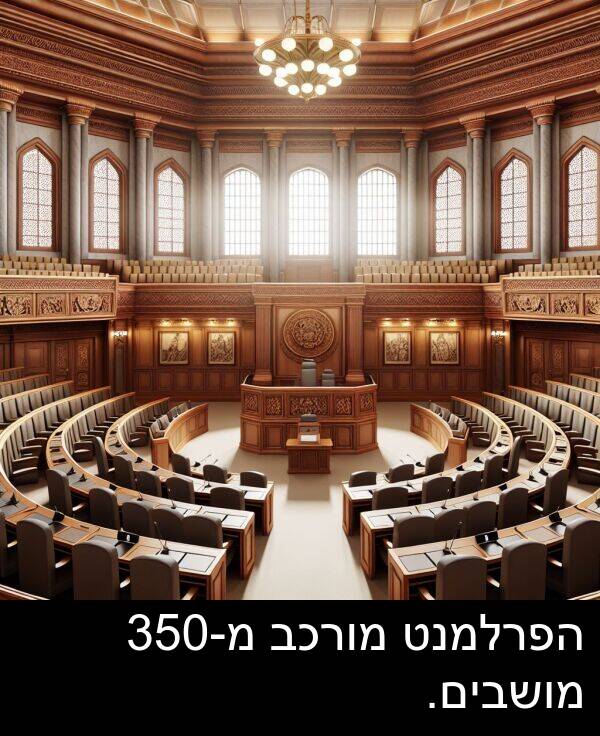 מ: הפרלמנט מורכב מ-350 מושבים.
