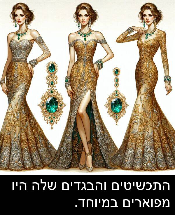מפוארים: התכשיטים והבגדים שלה היו מפוארים במיוחד.