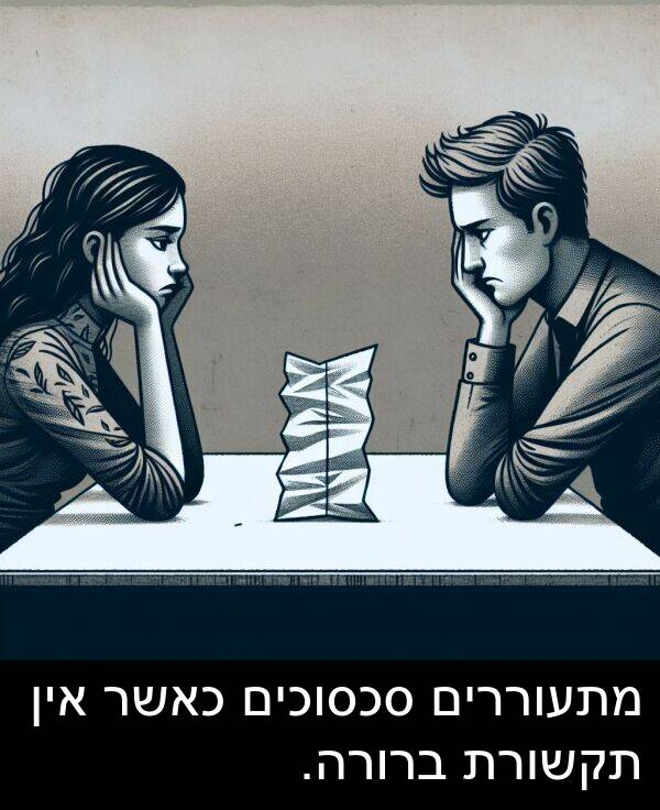 אין: מתעוררים סכסוכים כאשר אין תקשורת ברורה.