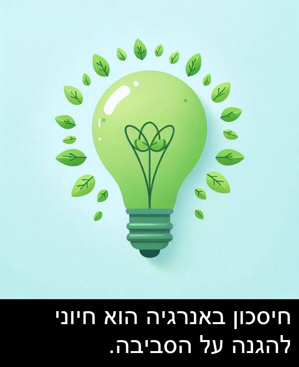 באנרגיה: חיסכון באנרגיה הוא חיוני להגנה על הסביבה.