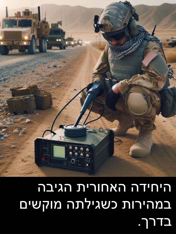 בדרך: היחידה האחורית הגיבה במהירות כשגילתה מוקשים בדרך.